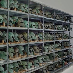 Exploring the Array of Corinthian-Type Bronze Helmets at the Museum of Olympia